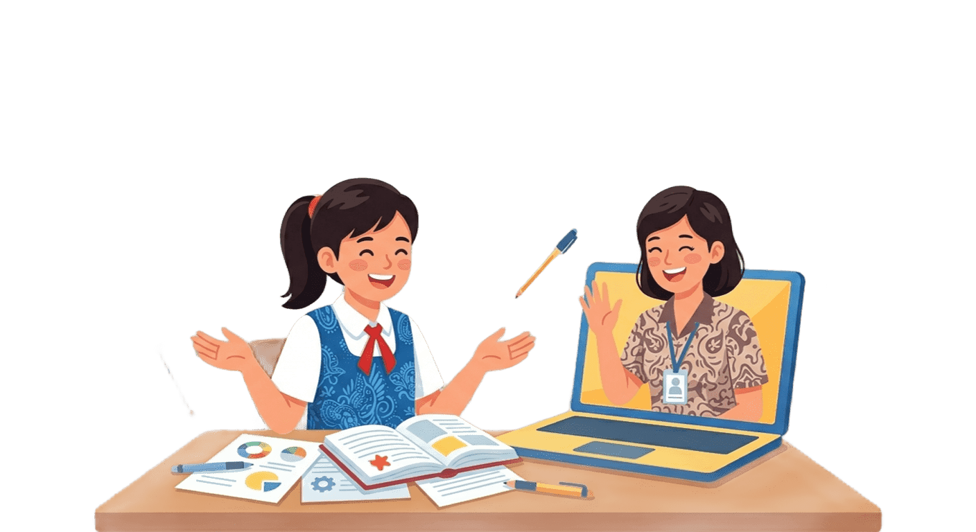 siswa mulai les privat online atau home visit bersama Privat Iqro